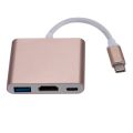 4K 1080P Type C To HDMI-compatible/ Usb 3.0/ Type C 3 in 1 Cable Converter Thunderbolt 3 Switch to HDMI-compatible Adapter Cable.