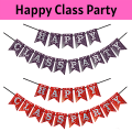 Happy Class Party Paper Banner - Vibrant Red Banner for Class Decoration -  (Pack of 1 Pcs). 