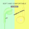3.5mm Wired Headset Macaron Earphone In-Ear Headphone Music Multicolors 1.2m with Microphone Earphones Universal for Smart Phone. 