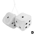 Long Hair Hot Stamping Dot Dice Plush Toy Cube Pendant Car Ornament Sieve Anime Car Decoration Accessories.