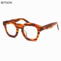 BETSION Vintage 1960's Japan Handmade Acetate Glasses Men Women Small Eyeglass Frames Full Rim Myopia Prescription Eyewear. 