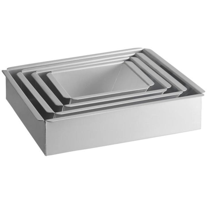 3-Cavity Aluminum Trigon Pyramid Cake Mold – 8.5x8.5x6cm Triangle Shape For Mousse, Cheesecake, Tart (Set With Holder)