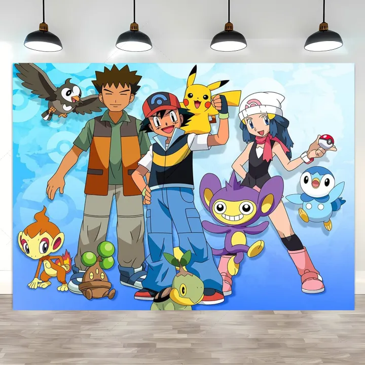 Happy%20Birthday%20Party%20Pokemon%20Backdrop%20Decoration%20Kids%20Boy%20Baby%20Shower%20Pikachu%20Anime%20Photography%20Background%20Banner%20Vinyl%20Poster%20-%20Image%205