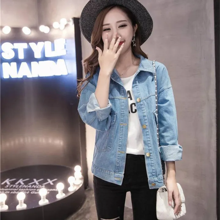 Denim%20Jacket%20Women's%20Korean-Style%20Loose%20Short%20Spring2023New%20Student%20Korean%20Style%20Work%20Clothes%20Top%20Trendy%20Early%20Autumn%20Clothing%20All-Matching%20-%20Image%206