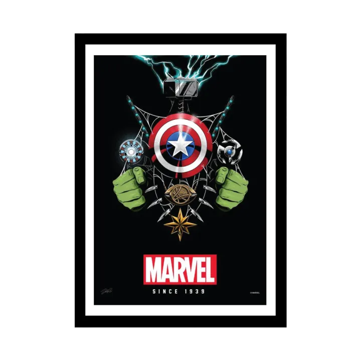 Marvel Rivel Frame Marvel Poster Photo Frame for Home Decoration, 13x9 Inch, Carbon Fiber ...