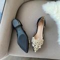 New 2024 Trend Pearl Ballet Flats Women Pumps Floors Shoes Without Heels Loafers Female Dress Moccasins Ladies Luxury Autumn PU Moonlight Shines. 