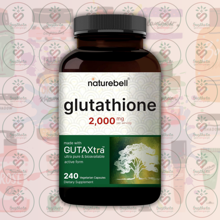 NatureBell Glutathione - 2,000 mg - 240 Vegetarian Capsules - with GUTAXtra - for Antioxidant and Radiant Skin Health