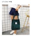 Mumu #3006 Korean Candy Color Corduroy Canvas Bags Tote Bag For Women. 