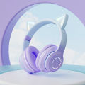 Luminous bluetooth headset cxt-09 gradient cat ears high value online class call game headset gifts.