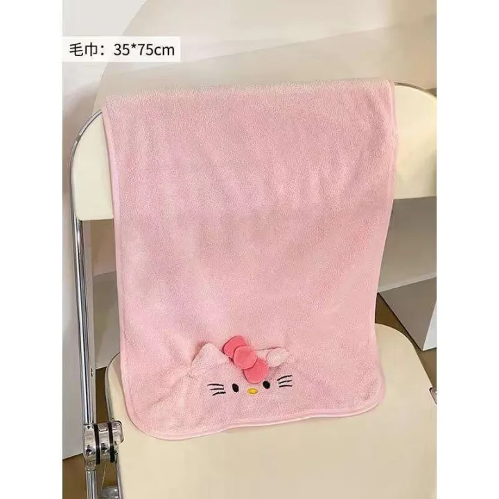 Hello%20Kltty%20Bath%20Female%20Towels%20Dry%20Hair%20Cap%20Two%20or%20Three%20Piece%20Set%20Cute%20Large%20Bathrobe%20Family%20Student%20Couple%20-%20Image%208
