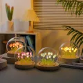 Complete set-up/DIY Artificial Tulip Flowers (09 Pcs) Night Light USB/Battery Operated Table Lamp LED Nightlight Handmade Bedside Light Gift Valentine's Day.