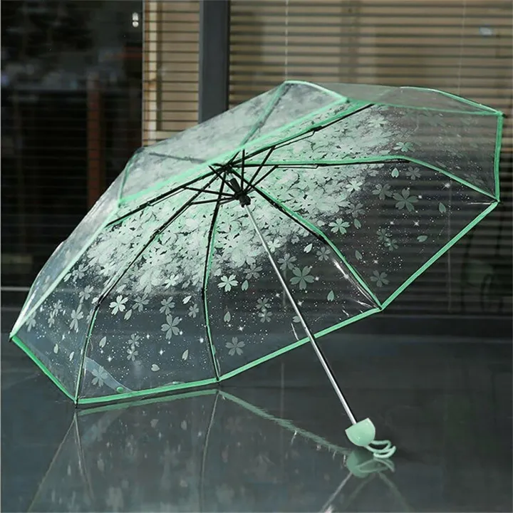 Transparent%20Three%20Folding%20Umbrella%20Ladies%20Stylish%20Clear%20Pink,%20Purple,%20Blue%20&%20Green%20Folding%20Umbrella%20-%20Image%205
