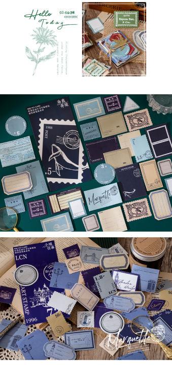 New%20QOUZMO%206%20deign%20vintage%20writable%20ticker%20pack%20%5Btamp%20memo%20et%20erie%5D%20journal%20collage%20diy%20label%20crapbooking%20decorative%20ticker%2040cp/pack%20-%20Image%208