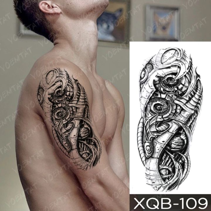 Waterproof%20Temporary%20Tattoo%20Sticker%20Mechanical%20Robot%20Gear%20Flash%20Tattoos%203D%20Bionic%20Electricity%20Body%20Art%20Arm%20Tatoo%20Women%20Men%20-%20Image%204