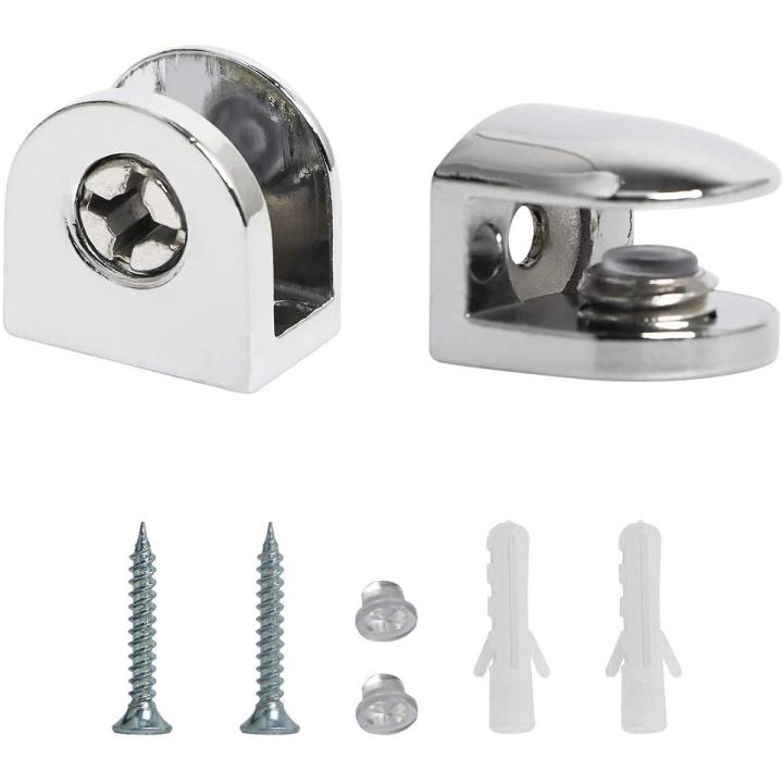 Glass Clamps 12Pcs Aluminum Alloy Glass Shelf Bracket Adjustable Glass Clamp Holders For 8-10mm, Wall Mounted Glass Shelf Support For Glass And Wooden
