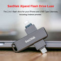 SanDisk Lightning USB Type-C 3.1 iXpand Flash Drive Luxe 256GB The 2-in-1 Flash Drive 128GB 64GB For iPhone/ iPad Pro/Mac IX70N. 