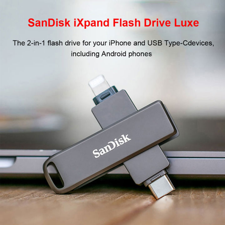 SanDisk%20Lightning%20USB%20Type-C%203.1%20iXpand%20Flash%20Drive%20Luxe%20256GB%20The%202-in-1%20Flash%20Drive%20128GB%2064GB%20For%20iPhone/%20iPad%20Pro/Mac%20IX70N%20-%20Image%202