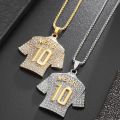 Lionel Messi Letter 10 Jersey Pendant Chain Necklace For Men Boy Soccer Fan Gifts Football Male Jewelry Accessories.