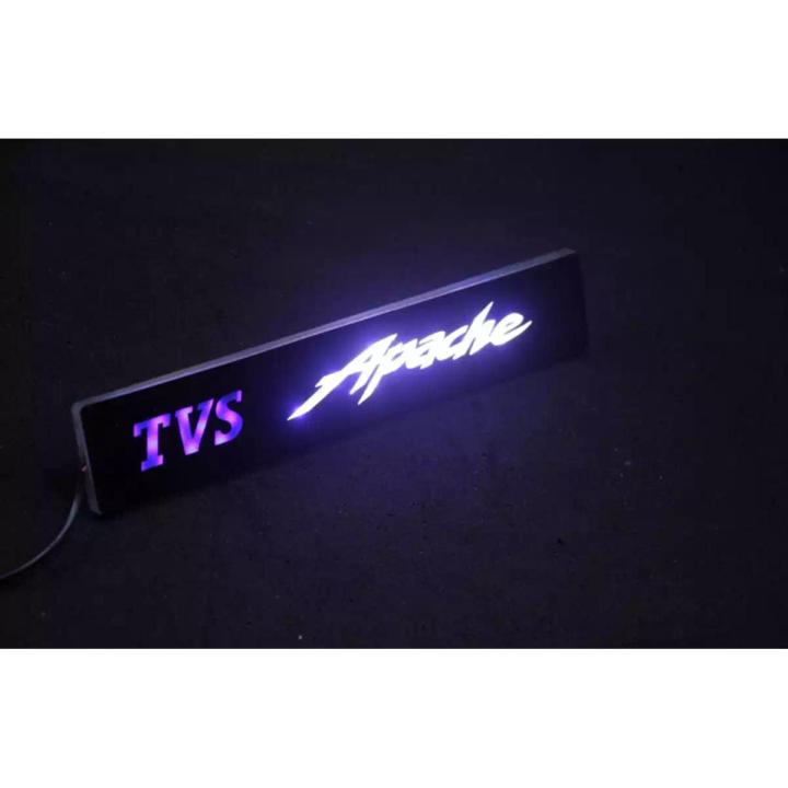 Bike name plate Logo LED  Light for Apache for motorcycle