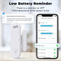 ROVF Tuya Smart WiFi Door Window Sensor Detectors Sound And Light Alarm Timing Work for Alexa Google Home Smart life APP.