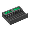 PUJIMAX 8-Slot Battery Charger With LCD Display Smart Intelligent For AA/AAA NiCd NiMh Rechargeable Batteries aa aaa Charger. 