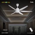 Qulik Silex 54"- Modern Decorative Silent ABS Blade Under Light With Remote Ceiling Fan (White) Q-6507-W | Free Delivery. 