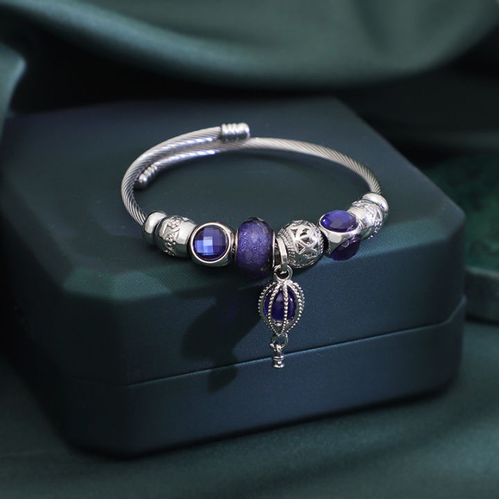 Amazon new Pan D pull bracelet women's color alloy diamond gourd model niche original design bracelet wholesale
