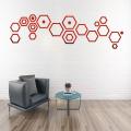 24pcs Hollow 3D Hexagonal Mirror Wall Sticker DIY Honeycomb Decoration Self Adhesive Paper Waterproof Home Living Room Bedroom.
