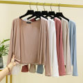 Modal Short Cardigan Women's Spring and Summer Thin and All-Matching Sunscreen Coat Slim Fit Figure Flattering Outerwear Solid Color Coat. 