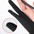 1pc Black 2 Fingers Anti-fouling Gloves Anti Touch Hand Drawing Writing Glove Fullhouse. 