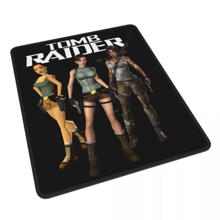 Lara Croft Tomb Raider Vintage Mouse Pad Adventer Game Waterproof Desk Mat Pads Natural Rubber Gamer Computer Laptop Pad