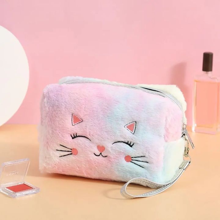 Cartoon%20Plush%20Cat%20Cosmetic%20Bag%20Women%20Colorful%20Makeup%20Pouch%20Portable%20Toiletry%20Bag%20Travel%20Organizer%20Female%20Beauty%20Case%20-%20Image%202