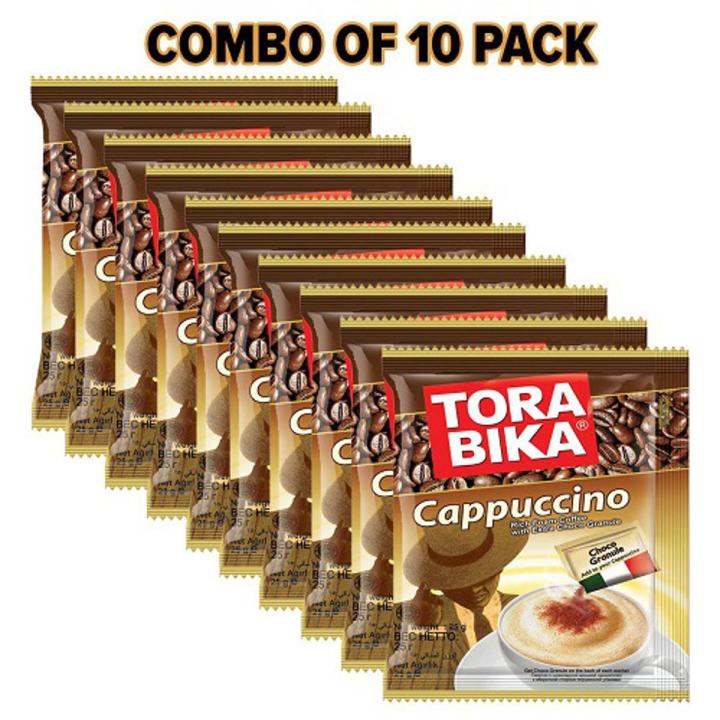 Tora Bika Cappuccino Coffee 25gm - Combo Of 10 Pack