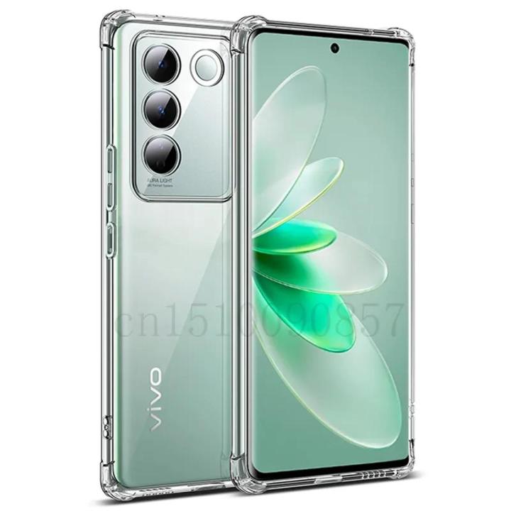 For vivo V27 5G Premium Silicone Case Crystal Clear Soft TPU Ultra-Thin Transparent Flexible Protective Mobile Phone Back Cover