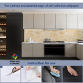 Marble Sticker  2mx60cm Waterproof Modern Kitchen Cabinet Table Countertop Furniture Renovation Wallpaper PVC Self Adhesive Wall Sticker  - ( 6.6 feet x 2 feet ). 