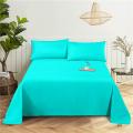 Solid Color Bedding Sheet Home Digital Printing Polyester Bed Flat Sheet With Pillowcase Print Bed Sheet.