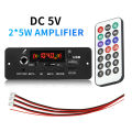 5V 10W Amplifier Bluetooth MP3 Decoder Board Car MP3 Player USB FM Recording Folder Switching Microphone Handsfree with Remote. 