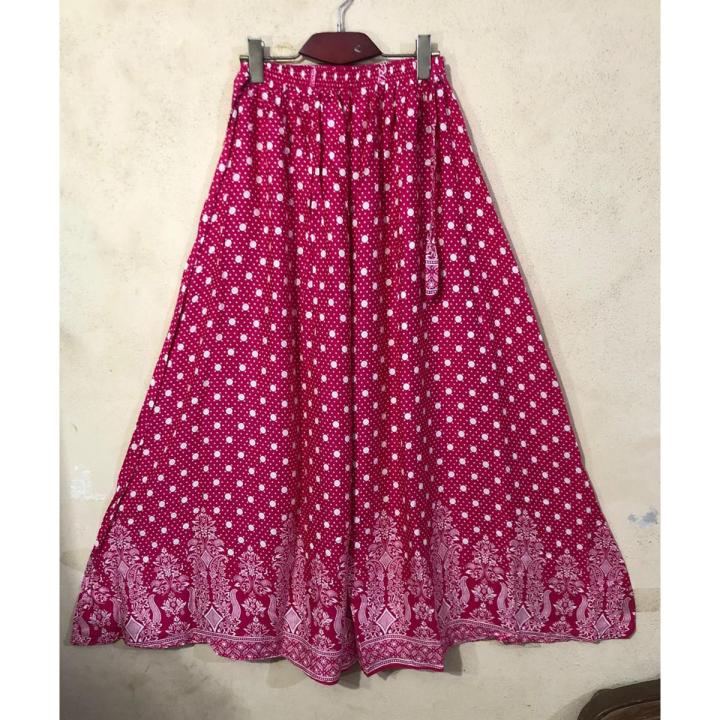 China Linen(skirt স্কার্ট ) Palazzo Pants With Elastic Waist