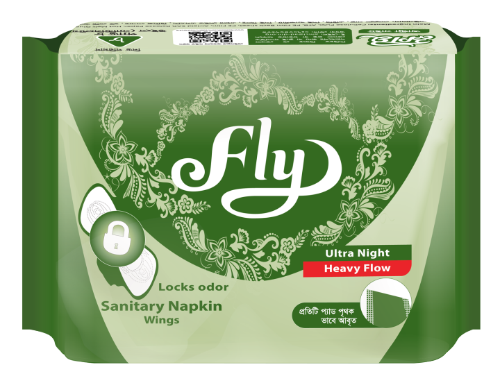 Fly Sanitary Napkin Ultra Night 8 (Wings Panty System Heavy Flow-8 Pads Pack)