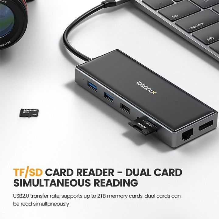 iDsonix%20USB%20C%20HUB%20Multiport%20Adapter%20Triple%20Display%20with%20HDMI%204K%2060HZ%20PD%20100W%20RJ45%20SD/TF%20Type%20C%20Docking%20Station%20HUB%20for%20Laptop%20PC%20-%20Image%203