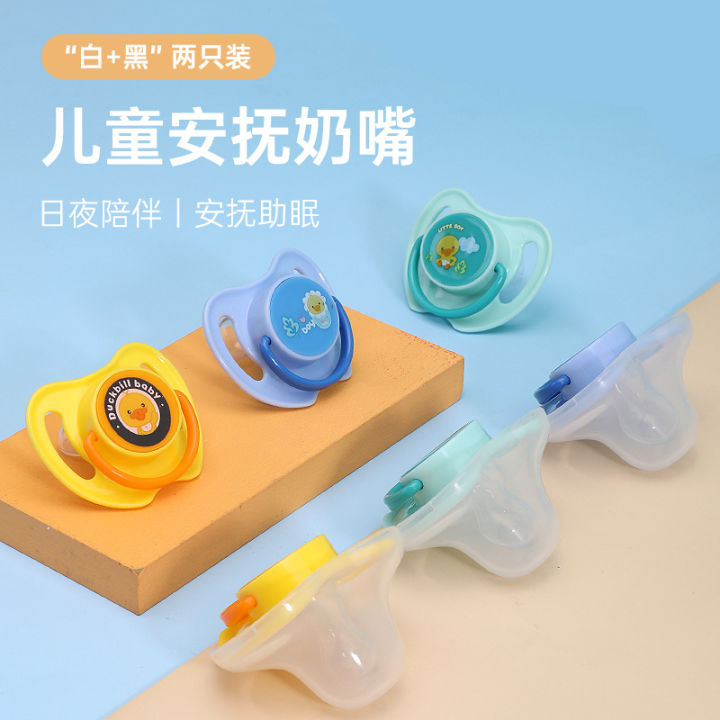 New Baby Print Pacifier Cartoon Silicone Sleeping Pacifier Newborn Baby Comfort Pacifier With Lid
