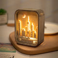 Creative Gift Home Decoration Desktop Decoration Travel Commemorative Gift Bedroom Bedside Atmosphere Small Night Lamp Wood Carving Lamp. 
