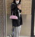 New IELGYin blogger with the ame macaron houlder bag new all-match mini portable baguette.