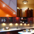 Pack of 3 Warm White LED Under-Unit Lights with 3 LEDs, 3000 Kelvin, Battery Operated, Kitchen Cabinet Lighting, Display Lighting - Table Lamp - Table Lamp - Table Lamp - Table Lamp. 
