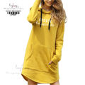 Hoodies Women Sweatshirt Dress Solid Autumn Winter Warm Loose Oversized Hoodie Female Pullover Long Length.