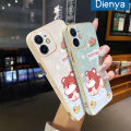 Dienya For Samsung galaxy A04 M04 F04 A04E A03 Core A03S Case Cartoon Summer Bear Luxury Plating Phone Cases New Square Edge Pattern Silicone Soft Casing Camera Lens Protection Shockproof Cover. 