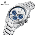 Naviforce 8048 Luminous Multi-Function Business Watches  Fashion Lover's Three-Eye Chronograph Luxury Watch for Men. 