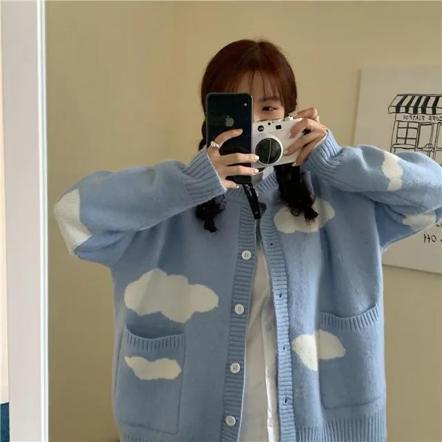Spring%20and%20Autumn%20Korean%20Style%20ins%20Sweet%20Blue%20Sky%20and%20White%20Clouds%20Knitted%20Cardigan%20for%20Women%20Idle%20Style%20Loose%20round%20Neck%20Student%20Sweater%20Coat%20-%20Image%206