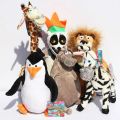 6 pcs/set Animation Film Madagascar Plush Toys Cartoon Lion Giraffe Penguin Zebra Hippo Lemur Dolls Kids Baby Birthday Gifts. 