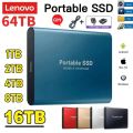 Lenovo 8TB Portable SSD 16TB High-speed Mobile Solid State Drive 500GB External Hard Drives Type-C USB 3.1 Interface for Laptop. 